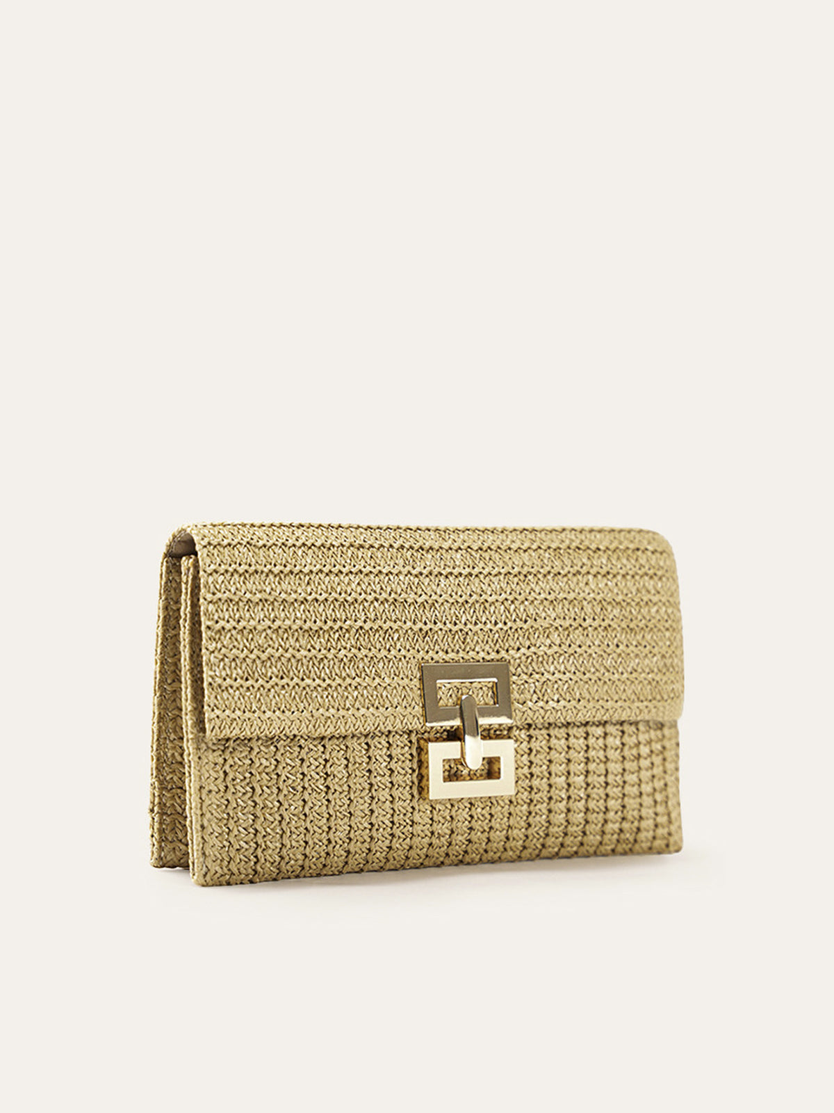 Woven Chain Strap Flap Shoulder Bag