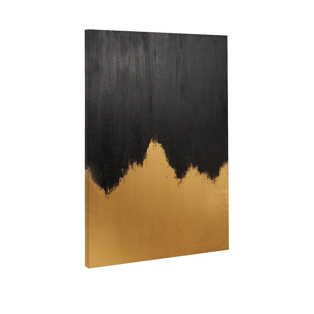 Aria Black & Gold Abstract Frameless Canvas Wall Art