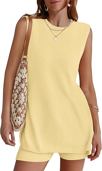 Women's Sleeveless Sweater Lounge Set