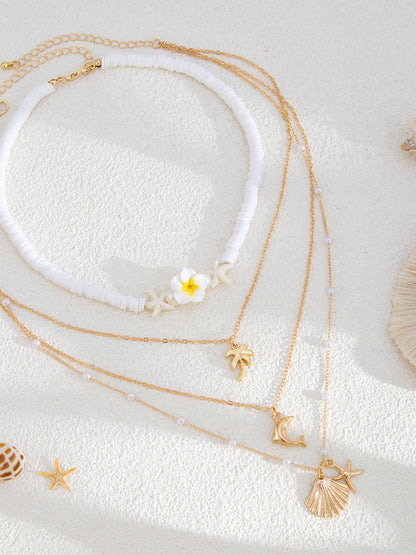 Alloy Blend Beach Style Multi-Layer Necklace