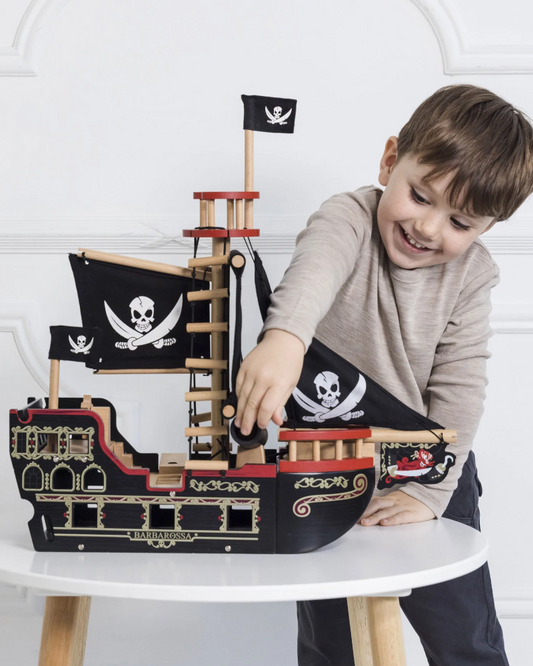 Wooden Pirate Ship Toy