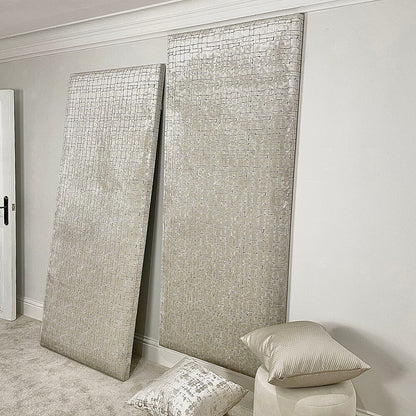 Alessi Black & Pearl Velvet Individual Padded Upholstered Double Width Wall Hanging Headboard Panel - 90cm