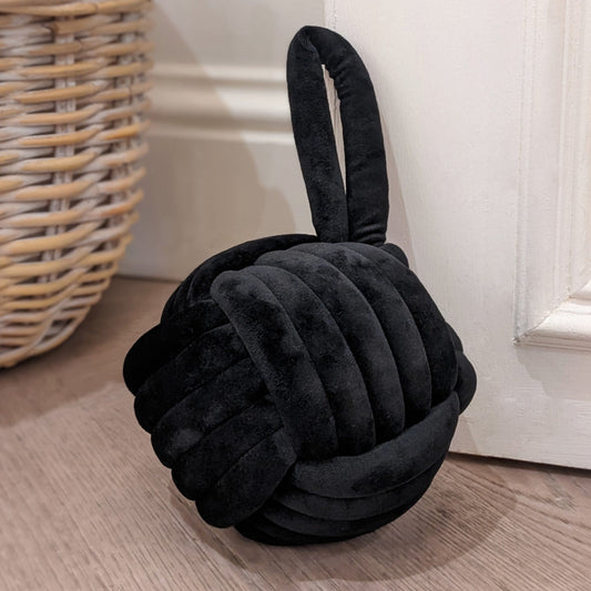 Black Velvet Knot Door Stop