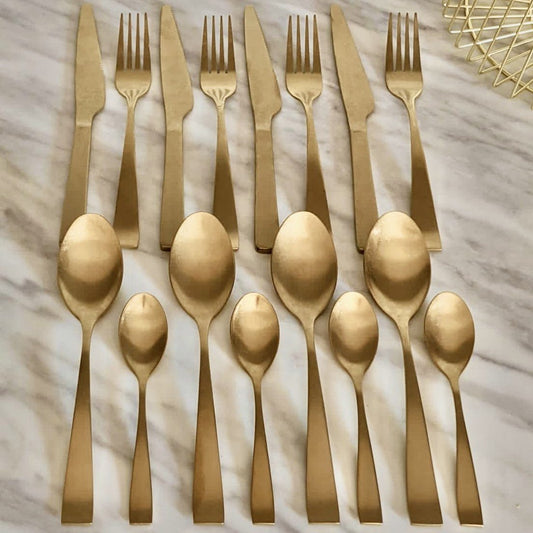 Zoey Gold Finish 16 Piece Cutlery Set