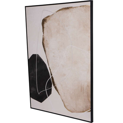 Zola Large Framed Neutral & Black Canvas Wall Art
