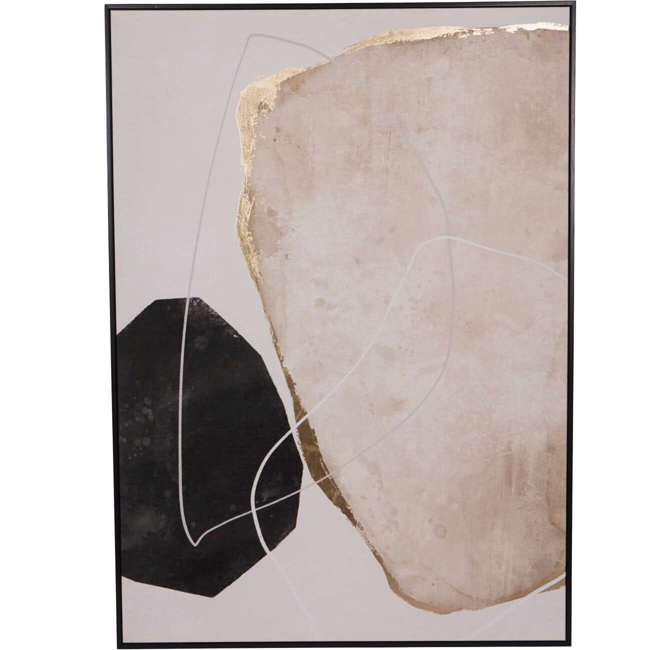 Zola Large Framed Neutral & Black Canvas Wall Art