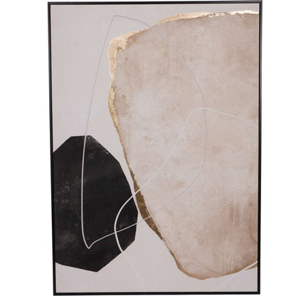 Zola Large Framed Neutral & Black Canvas Wall Art